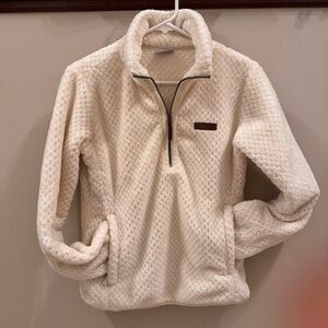 Columbia Women's Fire Side Sherpa 1/4-Zip Pullover Soft Warm Cozy Cream Size S